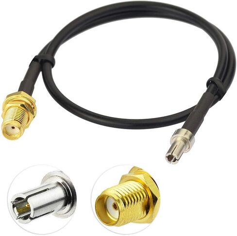 Eightwood TS9 Male to SMA Female Bulkhead Antenna Adapter Cable 12in 2-Pack in Kuwait