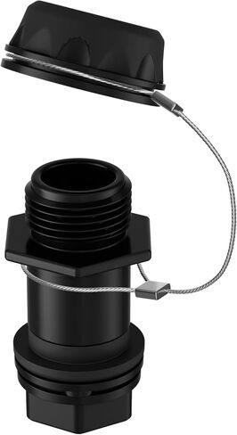 Black Cooler Drain Plug Replacement with Stainless Steel Tether, Leak-Proof Drain Plug Compatible with Igloo BMX, IMX & Overland Coolers 25–72 Qt, Easy Install Cooler Replacement Part in Kuwait