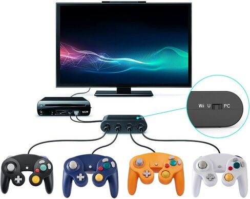 Gamecube Controller Adapter for Switch Gamecube Adapter Wii U and PC, Super Smash Bros Choice Support Four Gamecube Controller and 70IN Long Cable in Kuwait