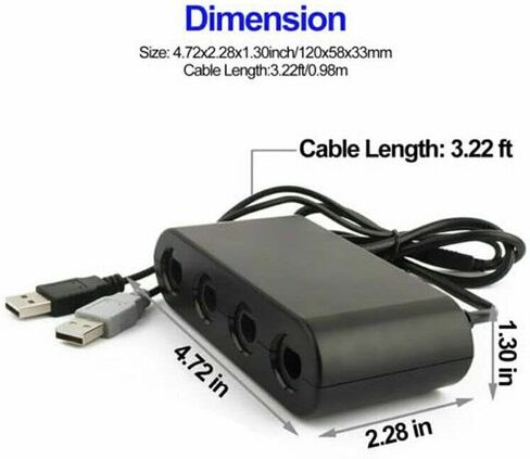 Gamecube Controller Adapter for Switch Gamecube Adapter Wii U and PC, Super Smash Bros Choice Support Four Gamecube Controller and 70IN Long Cable in Kuwait