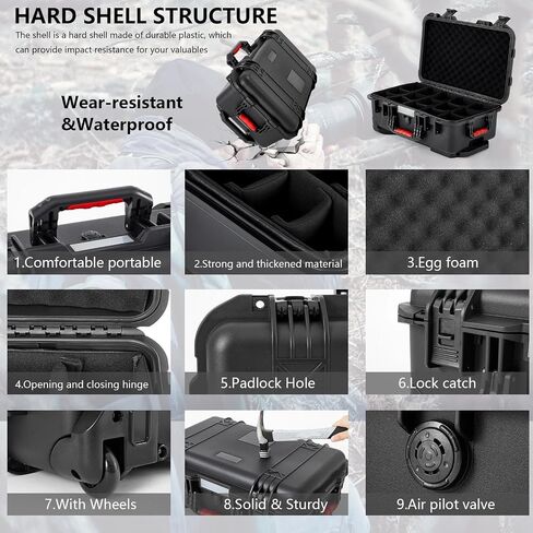 Relaxweex Rolling Camera Hard Case with 15 Padded Dividers & Wheels in Kuwait