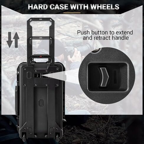 Relaxweex Rolling Camera Hard Case with 15 Padded Dividers & Wheels in Kuwait
