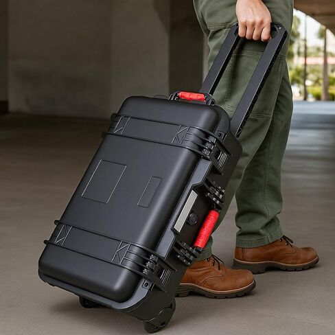 Relaxweex Rolling Camera Hard Case with 15 Padded Dividers & Wheels in Kuwait