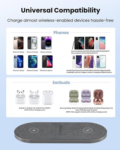 2 in 1 Wireless Charger,50W Double Wireless Charging Station for iPhone in Kuwait