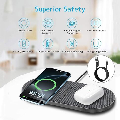 2 in 1 Wireless Charger,50W Double Wireless Charging Station for iPhone in Kuwait