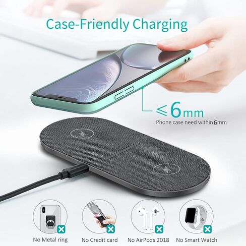 2 in 1 Wireless Charger,50W Double Wireless Charging Station for iPhone in Kuwait