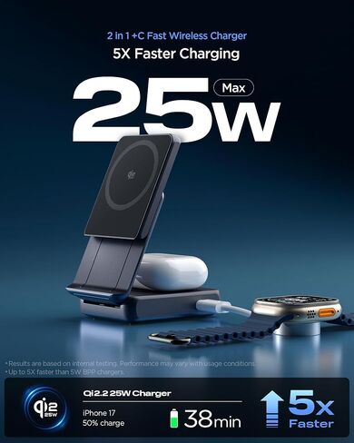 Spigen Foldable Wireless Charger, 25W Qi2.2 2-in-1 in Kuwait