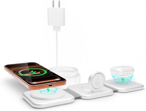 Fast 3-in-1 Foldable Wireless Travel Charger for Apple in Kuwait