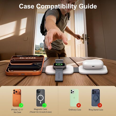 Fast 3-in-1 Foldable Wireless Travel Charger for Apple in Kuwait