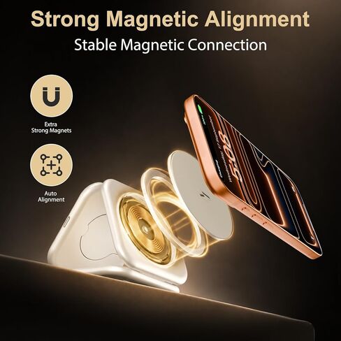 Fast 3-in-1 Foldable Wireless Travel Charger for Apple in Kuwait