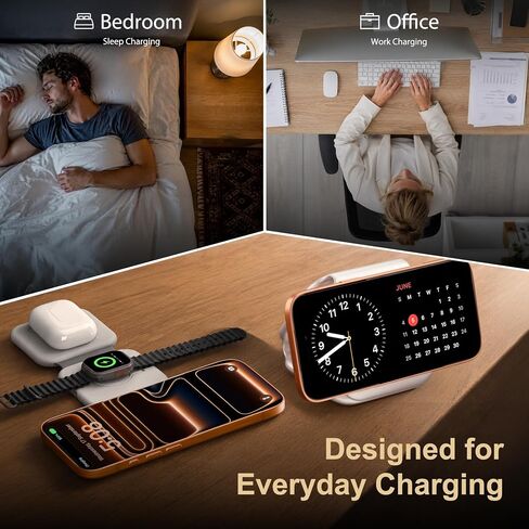 Fast 3-in-1 Foldable Wireless Travel Charger for Apple in Kuwait