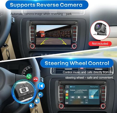 Car Radio for VW Passat Golf MK5 MK6 Jetta Beetle Passat Sharan Tiguan Touran Seat Polo with Wireless Carplay & Android Auto,7in Touchscreen Car Stereo with Bluetooth Mirror Link FM/SWC/USB in Kuwait