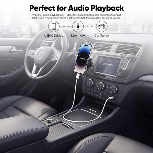 Aux Cord to USB C, USBC to 3.5mm Audio Headphone Jack, 3ft Braided Cable in Saudi Arabia