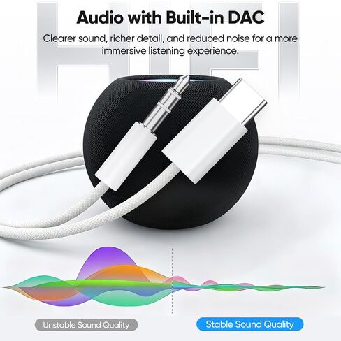 Aux Cord to USB C, USBC to 3.5mm Audio Headphone Jack, 3ft Braided Cable in Saudi Arabia