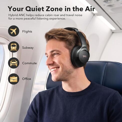 1Mii Hybrid Active Noise Cancelling Headphones for Gaming & Airplane Travel in Kuwait