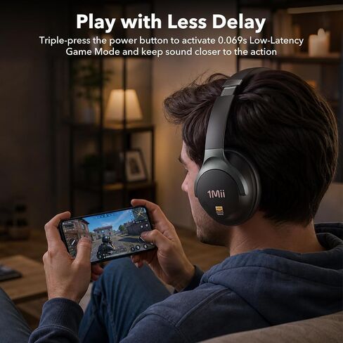 1Mii Hybrid Active Noise Cancelling Headphones for Gaming & Airplane Travel in Kuwait