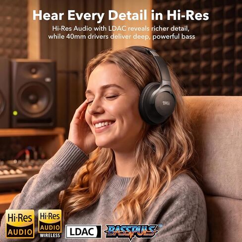1Mii Hybrid Active Noise Cancelling Headphones for Gaming & Airplane Travel in Kuwait