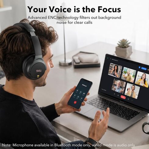 1Mii Hybrid Active Noise Cancelling Headphones for Gaming & Airplane Travel in Kuwait