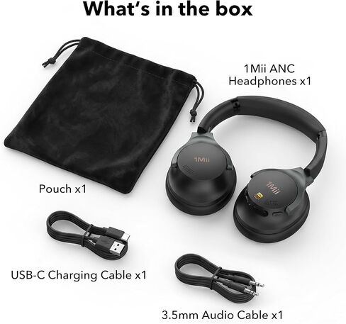 1Mii Hybrid Active Noise Cancelling Headphones for Gaming & Airplane Travel in Kuwait