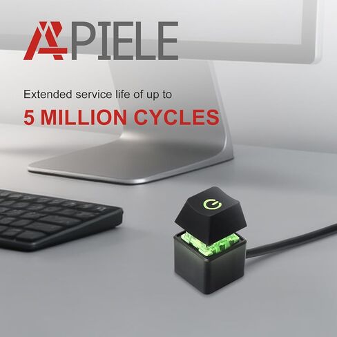 APIELE PC Power Button Desktop PC Computer External Power ON Off LED Push Computer Host Button Supply Supplies with 1.8m Cables for Computer Motherboard Black Keyboard Model in Kuwait