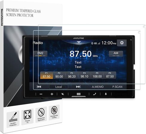 Tempered Glass Screen Protector for Alpine iLX-W670, iLX-W770 Digital Multimedia Receiver 7-Inch Display 9H+ Hardness with Aluminum Reinforcement [2 Pack] (Clear) in Saudi Arabia