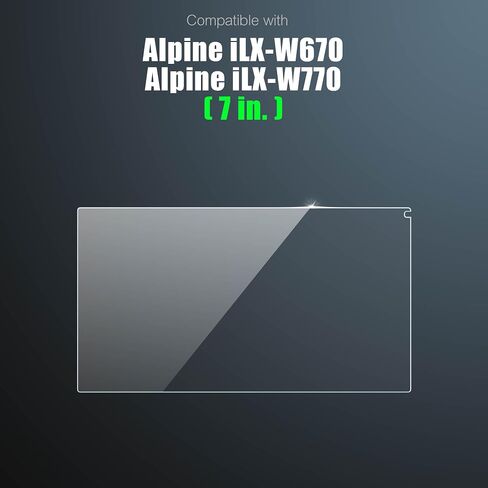Tempered Glass Screen Protector for Alpine iLX-W670, iLX-W770 Digital Multimedia Receiver 7-Inch Display 9H+ Hardness with Aluminum Reinforcement [2 Pack] (Clear) in Saudi Arabia