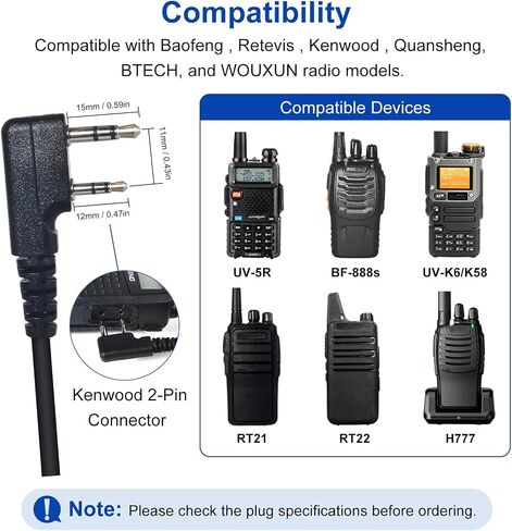 Walkie Talkie Earpiece with PTT Mic 2-Pin G-Shape Security Headset in Kuwait