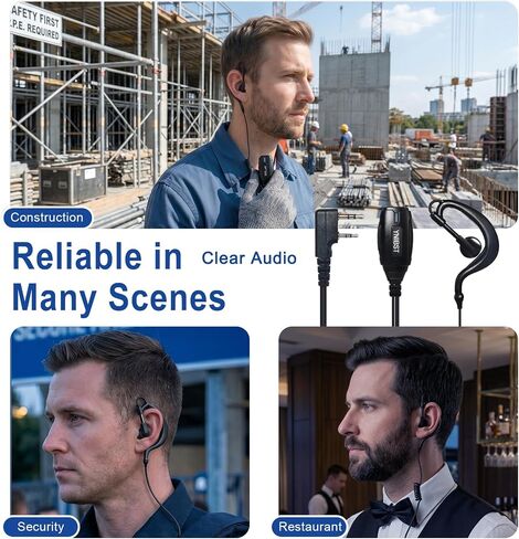 Walkie Talkie Earpiece with PTT Mic 2-Pin G-Shape Security Headset in Kuwait