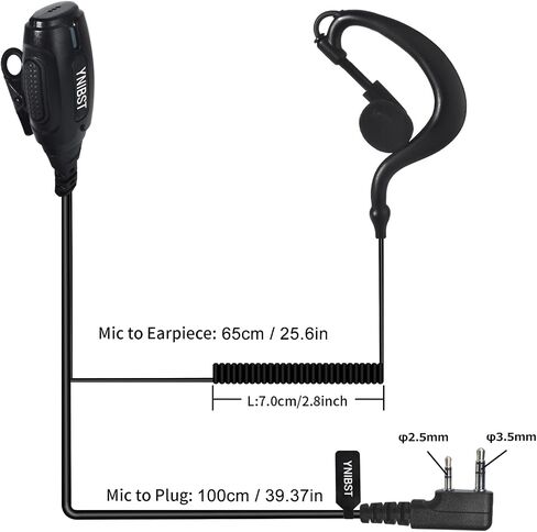 Walkie Talkie Earpiece with PTT Mic 2-Pin G-Shape Security Headset in Kuwait