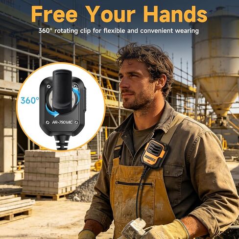 ABBREE Walkie Talkie Speaker Mic, Ham Radio MIC Remote Speaker Microphone for Baofeng UV-5R Mini BF-F8HP Pro 5RM AR-152 Pro UV-32 DM-32 GM21 UV-5G Plus GM-15PRO K5PLUS Radio Accessories in Kuwait