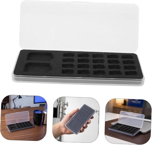 Portable Memory Card Storage Case for 20 Cards, Organizer with Ultrathin Design and Protective Plastic + Sponge Material, for Everyday Use and Travel in Kuwait