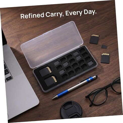 Memory Card Case with Visibility and Large Capacity Storage Portable Plastic Card Box Holder for Sim Ultraslim Design for Travel and Professional Use in Kuwait