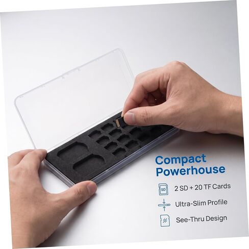 Memory Card Case with Visibility and Large Capacity Storage Portable Plastic Card Box Holder for Sim Ultraslim Design for Travel and Professional Use in Kuwait