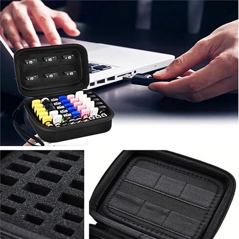 USB Flash Drive Case SD Card Organizer Shockproof Portable Storage Bag for 44 Drives in Kuwait