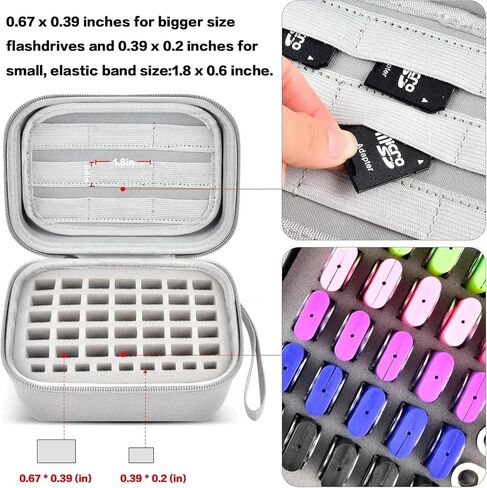 44 Slots USB Flash Drive Case, EVA Shockproof Memory Card SD SDHC SDXC Holder in Kuwait