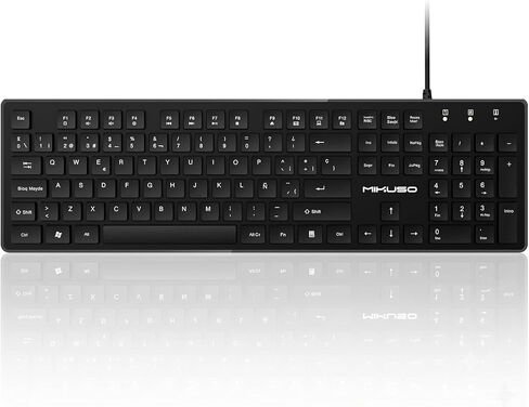 Spanish Keyboard USB Wired - 105 Keys QWERTY ANSI Layout with Ñ in Kuwait