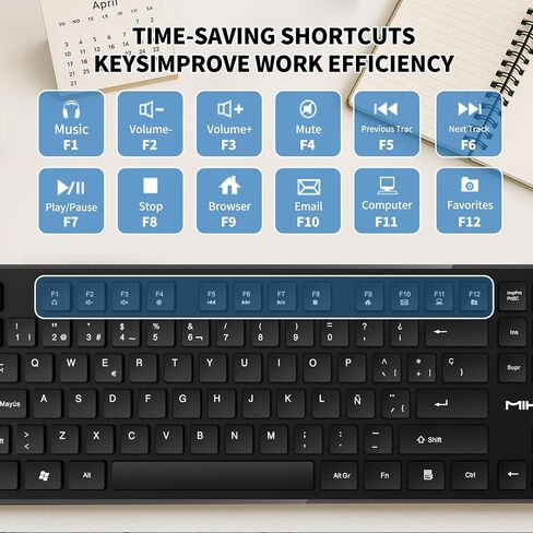 Spanish Keyboard USB Wired - 105 Keys QWERTY ANSI Layout with Ñ in Kuwait