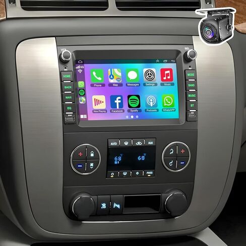 [8-core+64G] Car Radio for 2007-2012 Chevrolet Chevy Silverado Impala GMC Sierra Acadia Enclave Yukon, 7" IPS Touch Screen Car Stereo with GPS, CarPlay/Android Auto, Backup Camera/DSP/SWC in Kuwait