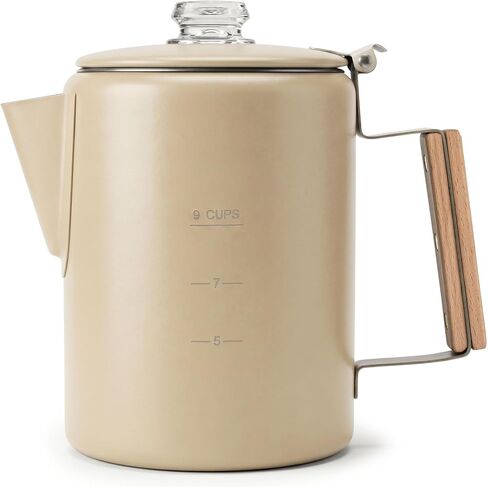 COLETTI Bozeman Color Series Percolator Coffee Pot — Camping Coffee Makers — Camping’s Favorite Percolator – NO Aluminum or Plastic (Camp Green, 9 Cup) in Kuwait