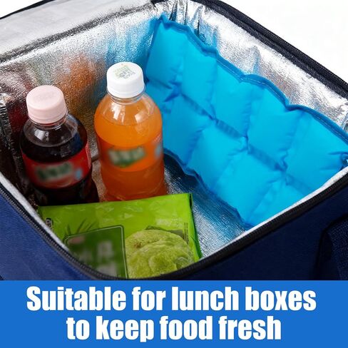 Reusable Ice Packs for Lunch Boxes – 10" x 4" Dry Ice Pack, Long‑Lasting Slim Freezer Packs for Lunch Bags, Coolers, Travel, Therapy, Camping, Flexible Cold Pack for Food (Ice Pack 10" x 4" x 0.7") in Kuwait