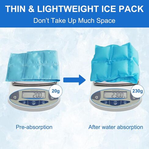 Reusable Ice Packs for Lunch Boxes – 10" x 4" Dry Ice Pack, Long‑Lasting Slim Freezer Packs for Lunch Bags, Coolers, Travel, Therapy, Camping, Flexible Cold Pack for Food (Ice Pack 10" x 4" x 0.7") in Kuwait