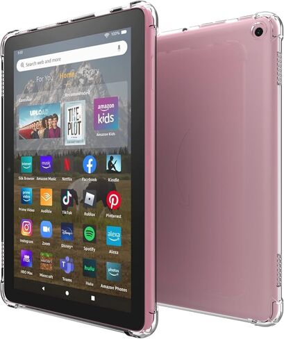 Clear Case for Amazon Fire HD 8/8 Plus 12th Gen 2024/2022 Tablet (NOT for 10th Gen 2020), Flexible TPU Bumper Shockproof Back Cover, Ultra-Slim Transparent Protective Case in Kuwait