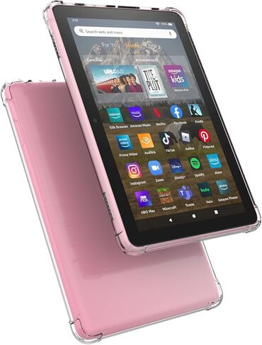 Clear Case for Amazon Fire HD 8/8 Plus 12th Gen 2024/2022 Tablet (NOT for 10th Gen 2020), Flexible TPU Bumper Shockproof Back Cover, Ultra-Slim Transparent Protective Case in Kuwait