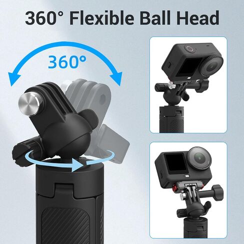 Hidyliu Selfie Stick Tripod, 4 Adjustable Height Sections with 360 Ball Head for Action Camera, Lightweight Aluminum Alloy for 3 X5 X4 in Kuwait