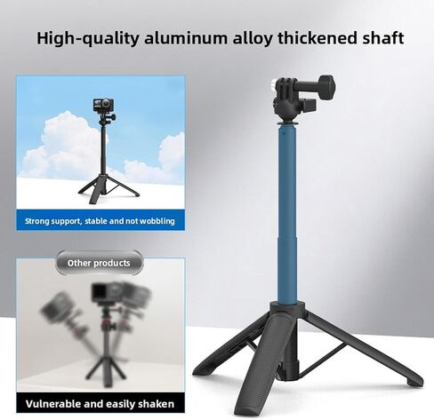 Hidyliu Selfie Stick Tripod, 4 Adjustable Height Sections with 360 Ball Head for Action Camera, Lightweight Aluminum Alloy for 3 X5 X4 in Kuwait