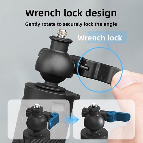 Hidyliu Selfie Stick Tripod, 4 Adjustable Height Sections with 360 Ball Head for Action Camera, Lightweight Aluminum Alloy for 3 X5 X4 in Kuwait