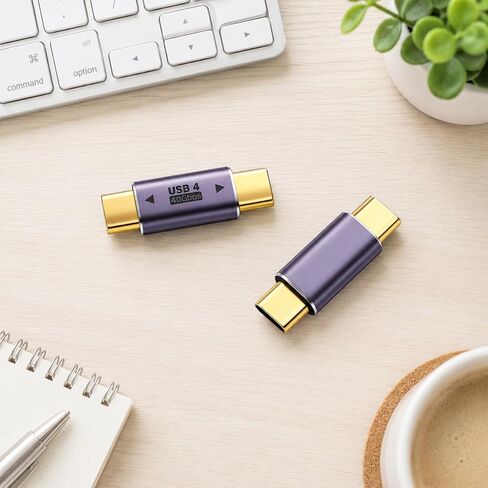 2 Pack USB C Male to Male Adapter Type C Coupler Extender Support 40Gbps Data 100W Fast Charging Video for Laptop Phone and TypeC Devices in Kuwait