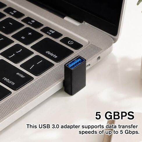 2 Pack USB3.1 Type A Male to USB-A Female Adapter, Angle USB A Male to Female Converters, Up and Down Angle 90 Degree Fast Charging Converter OTG for PC, Laptop, Power Bank and More in Kuwait