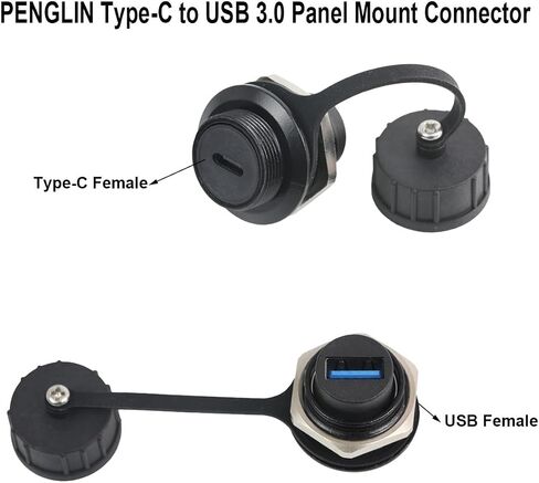 PENGLIN 2PCS Waterproof USB C to USB 3.0 Panel Mount Adapter in Kuwait