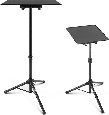 Pyle Universal Laptop Projector Tripod Stand - Adjustable Computer, DJ Equipment Holder Mount with 14'' x 11'' Plate, Height Adjustable 22 to 35 Inches - Portable for Stage, Studio,Home,and Office Use in Kuwait
